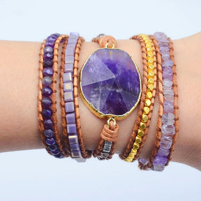 Spirit Amethyst Chakra Bracelet - Wrap Bracelets - Pretland | Spiritual Crystals & Jewelry