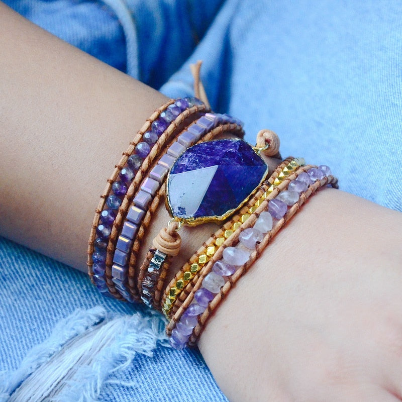 Spirit Amethyst Chakra Bracelet - Wrap Bracelets - Pretland | Spiritual Crystals & Jewelry