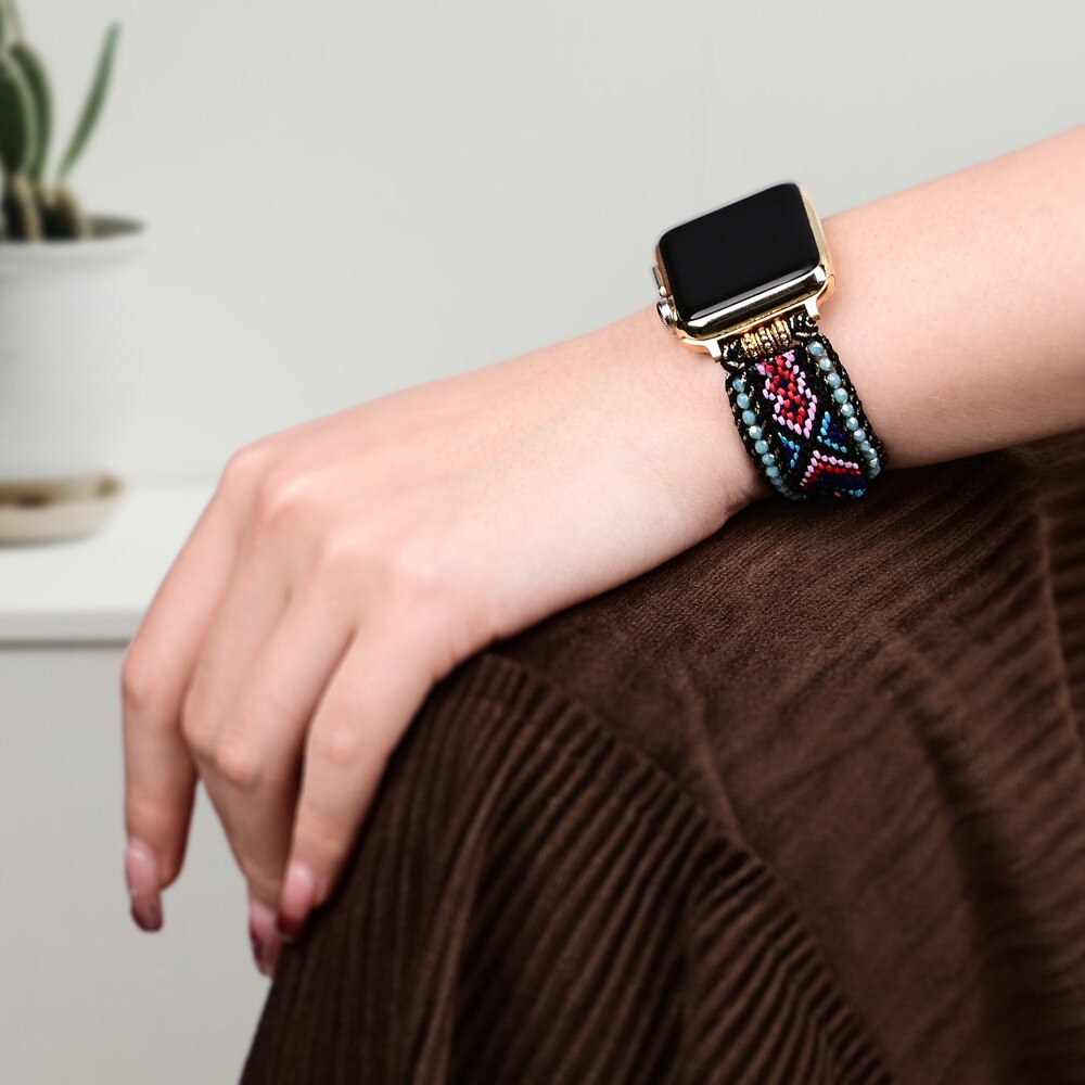 Retro Black Woven Smart Watch Strap - Watch Straps - Pretland | Spiritual Crystals & Jewelry