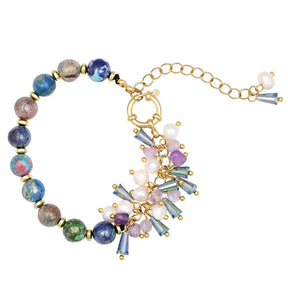 Retro Design Multicolor Jasper Flowing Bracelet - Bracelets - Pretland | Spiritual Crystals & Jewelry