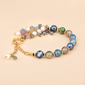 Retro Design Multicolor Jasper Flowing Bracelet - Bracelets - Pretland | Spiritual Crystals & Jewelry