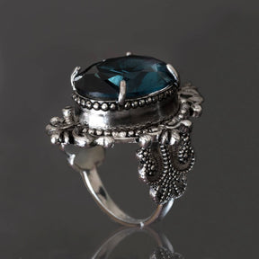 Blue Sapphire 925 Sterling Silver Ring - Rings - Pretland | Spiritual Crystals & Jewelry