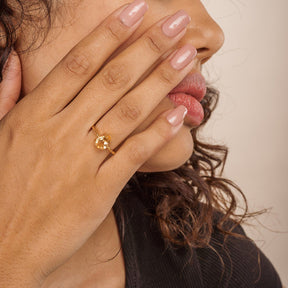 Intrecciata Citrine Gold Ring - Queen Glow Jewelry