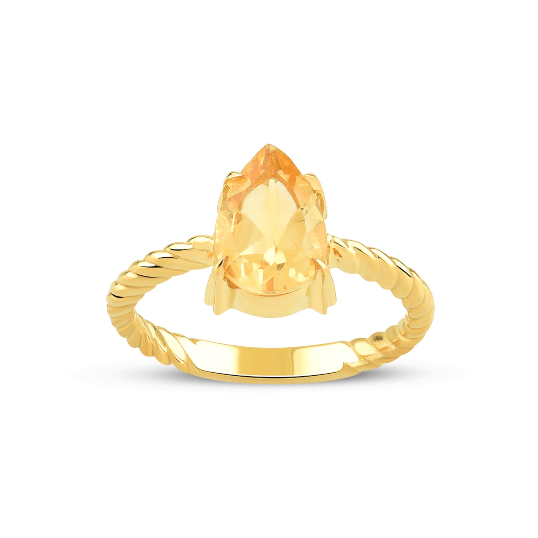Intrecciata Citrine Gold Ring