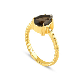 Intrecciata Nera Onyx Gold Ring