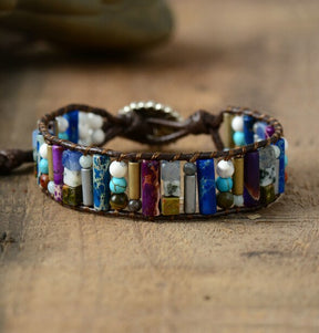 Natural Mixed Stone Tube Bracelet - Bracelets - Pretland | Spiritual Crystals & Jewelry
