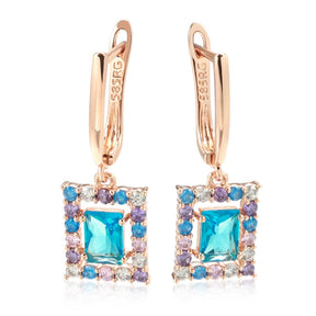 Chic Aquamarine 14K Rose Gold Earrings