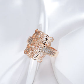 Vintage Ethnic Design 14K Rose Gold Plated Ring