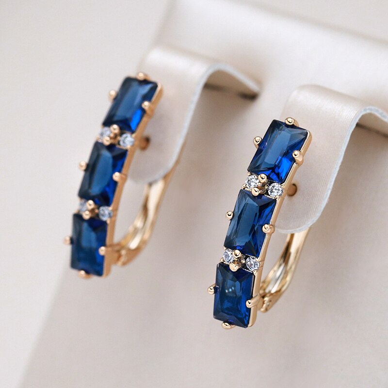 Vintage Sapphire 14K Rose Gold Earrings