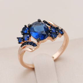 Stylish Sapphire 14K Rose Gold Ring