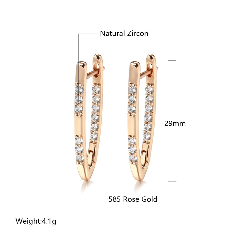 Chic Zircon 14K Rose Gold Plated Earrings
