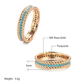 Chic Turquoise 585 Rose Gold Ring