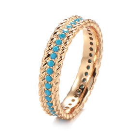 Chic Turquoise 585 Rose Gold Ring