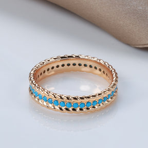 Chic Turquoise 585 Rose Gold Ring