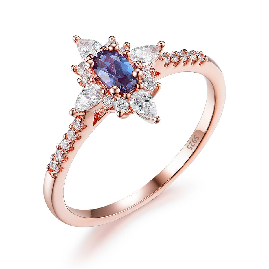 Emma Alexandrite 925 Sterling Silver Ring - Rings - Pretland | Spiritual Crystals & Jewelry