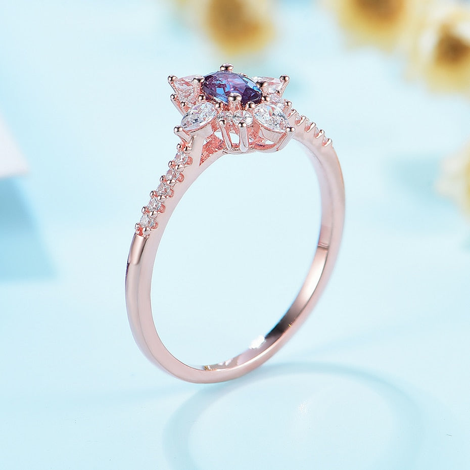 Emma Alexandrite 925 Sterling Silver Ring - Rings - Pretland | Spiritual Crystals & Jewelry