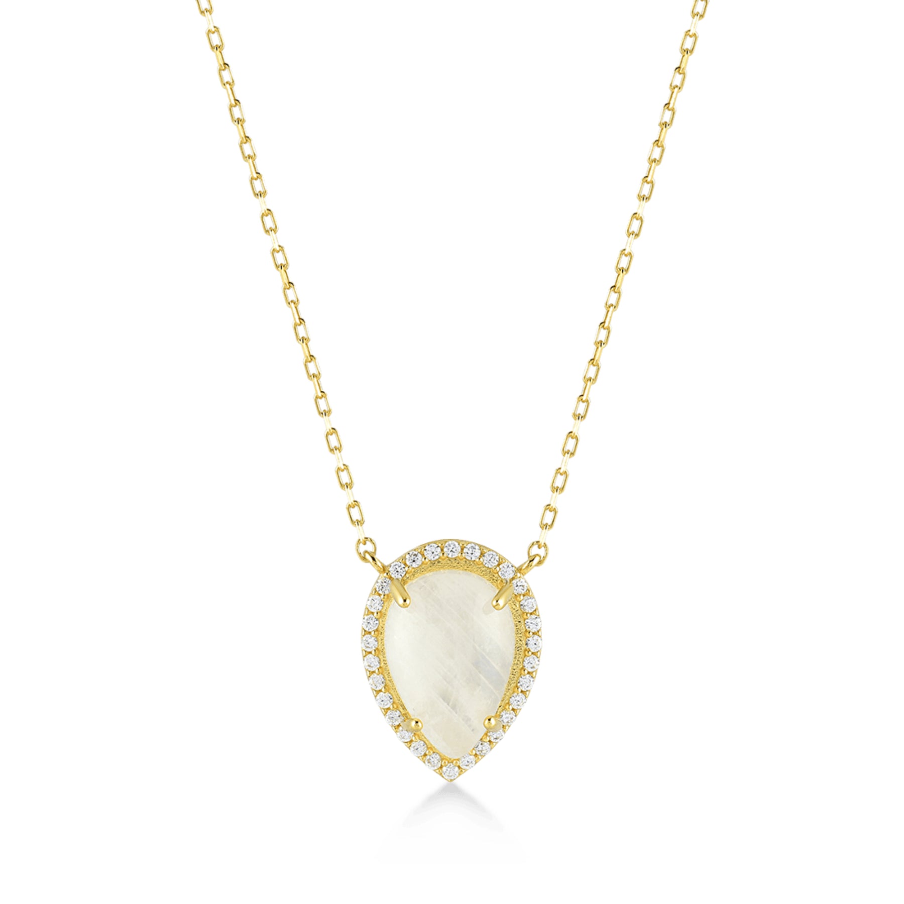 Lacrima Glowing Moonstone Gold Necklace