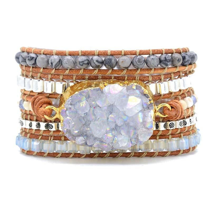 Serene Celestite Chakra Wrap Bracelet - Wrap Bracelets - Pretland | Spiritual Crystals & Jewelry