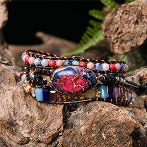 Intense Imperial Jasper Bracelet - Wrap Bracelets - Pretland | Spiritual Crystals & Jewelry