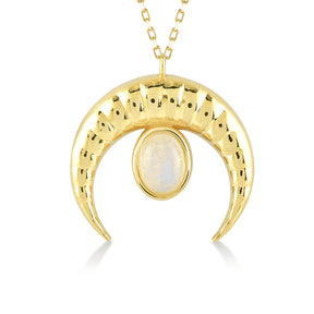 Luna Punteggiata Moonstone Gold Necklace