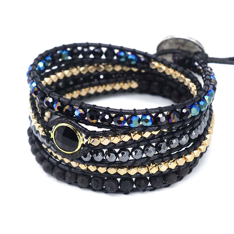 Protective Black Lava Bracelet - Wrap Bracelets - Pretland | Spiritual Crystals & Jewelry