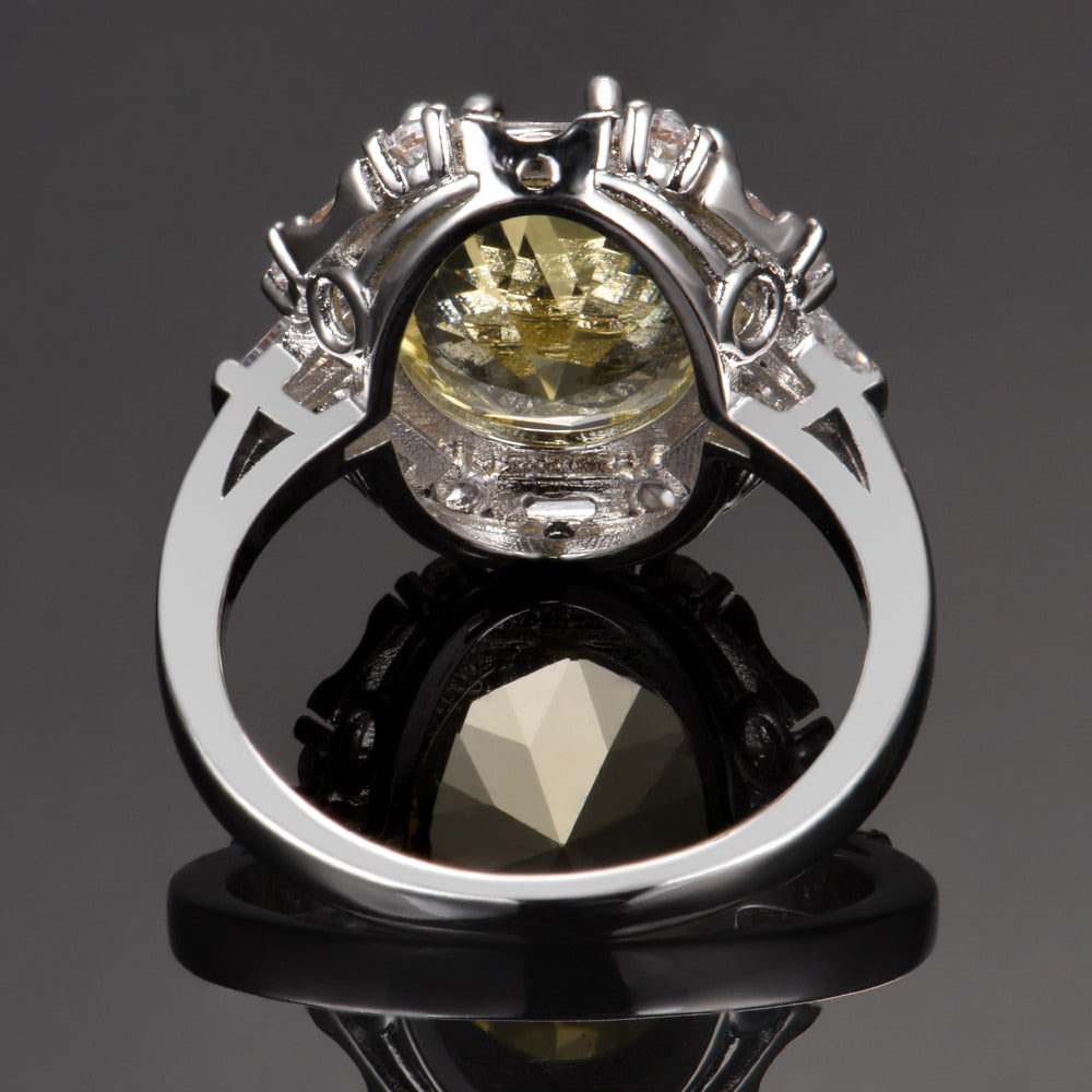 Luxury Citrine Sterling Silver Ring - Rings - Pretland | Spiritual Crystals & Jewelry