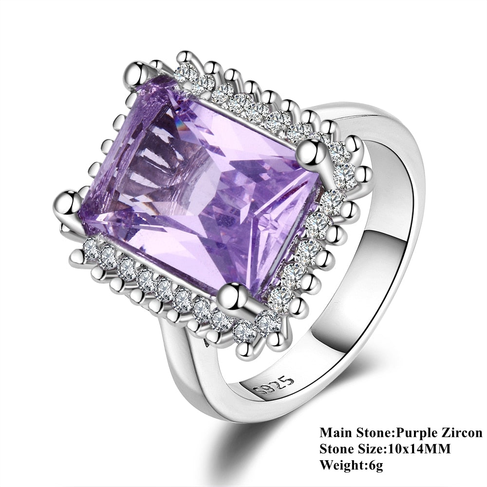 Luxury Zirconia Sterling Silver Ring - Rings - Pretland | Spiritual Crystals & Jewelry