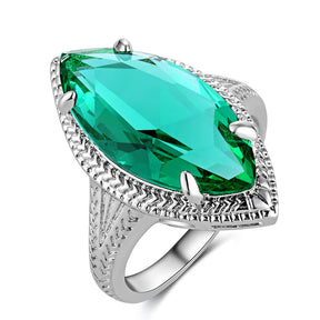 Romantic Emerald Sterling Silver Ring - Rings - Pretland | Spiritual Crystals & Jewelry