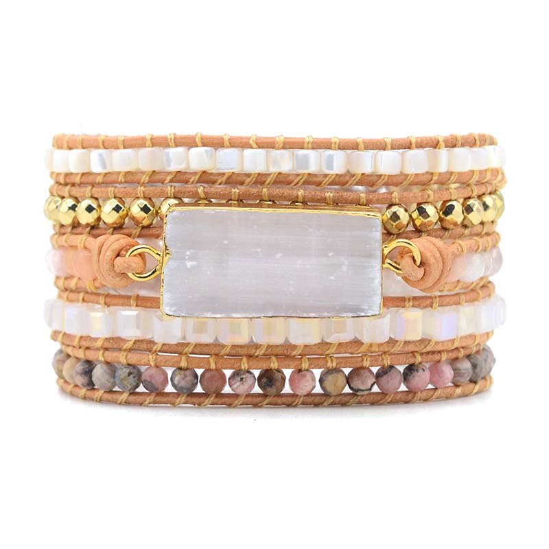 Spiritual Gypsum Stone Wrap Bracelet - Wrap Bracelets - Pretland | Spiritual Crystals & Jewelry