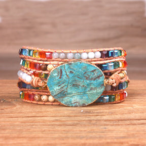 Spirit Rainbow Jasper Wrap Bracelet - Wrap Bracelets - Pretland | Spiritual Crystals & Jewelry