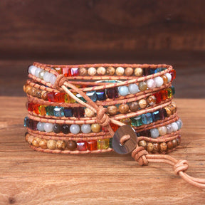 Spirit Rainbow Jasper Wrap Bracelet - Wrap Bracelets - Pretland | Spiritual Crystals & Jewelry