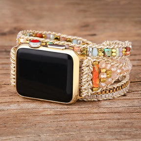 Elegant Boho Hematite Apple Watch Strap