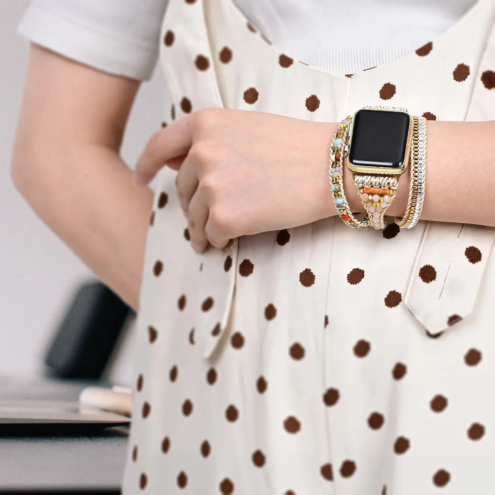 Elegant Boho Hematite Apple Watch Strap