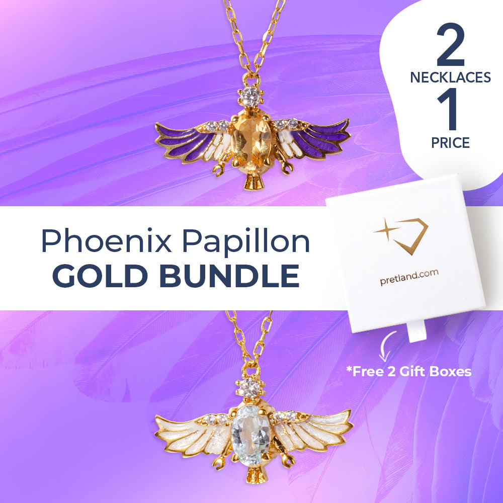 Phoenix Papillon Gold Bundle - Pretland | Spiritual Crystals & Jewelry