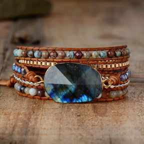 Mystic Labradorite Wrap Bracelet - Wrap Bracelets - Pretland | Spiritual Crystals & Jewelry