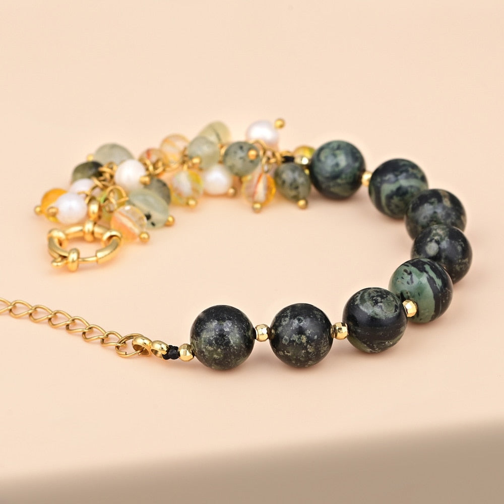 Retro Design Black Onyx Flowing Bracelet - Bracelets - Pretland | Spiritual Crystals & Jewelry