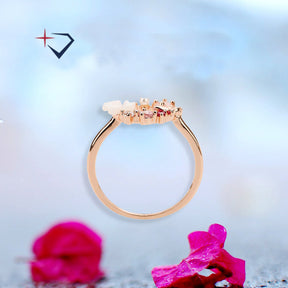 Spring Joy Rose Quartz Ring - Rings - Pretland | Spiritual Crystals & Jewelry