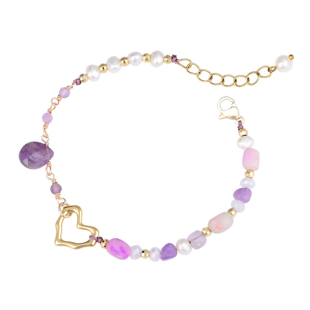 Stylish Heart Amethyst Bracelet - Bracelets - Pretland | Spiritual Crystals & Jewelry