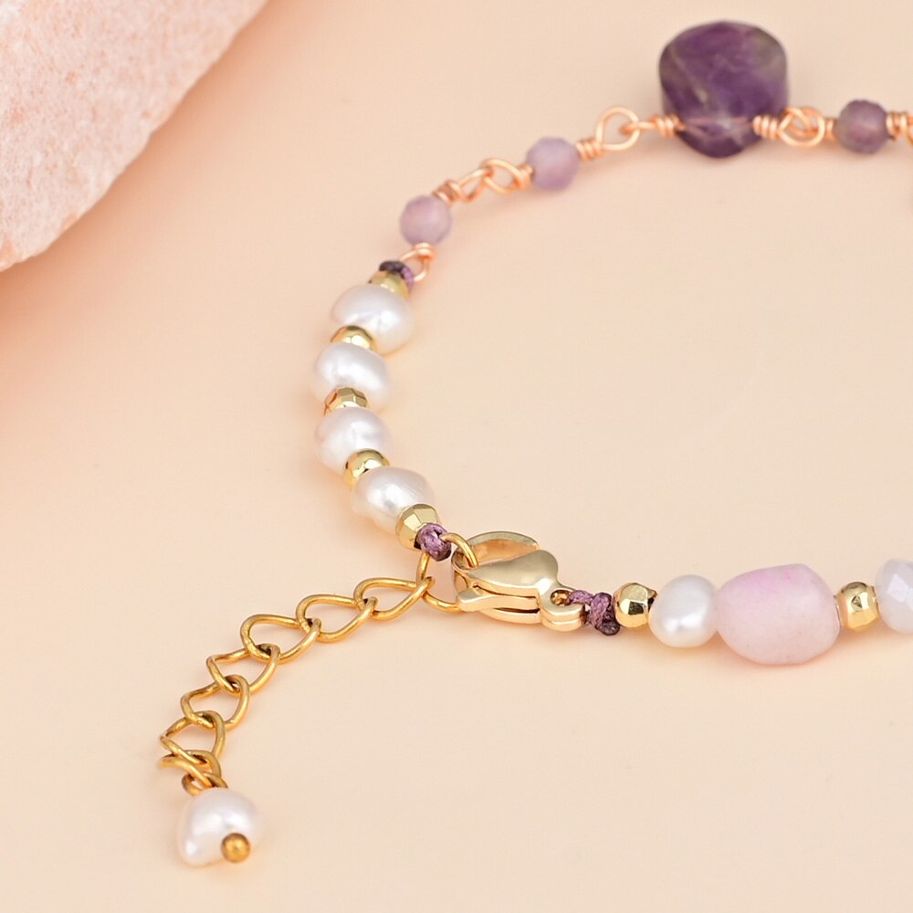 Stylish Heart Amethyst Bracelet - Bracelets - Pretland | Spiritual Crystals & Jewelry