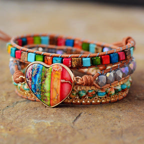 Happiness Rainbow Wrap Bracelet - Wrap Bracelets - Pretland | Spiritual Crystals & Jewelry