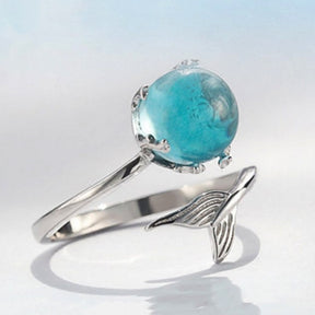 Pretty Mermaid Sterling Silver Ring - Rings - Pretland | Spiritual Crystals & Jewelry