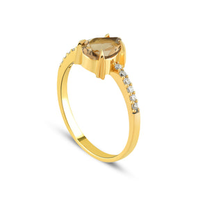 Scintillante Twinkling Quartz Gold Ring
