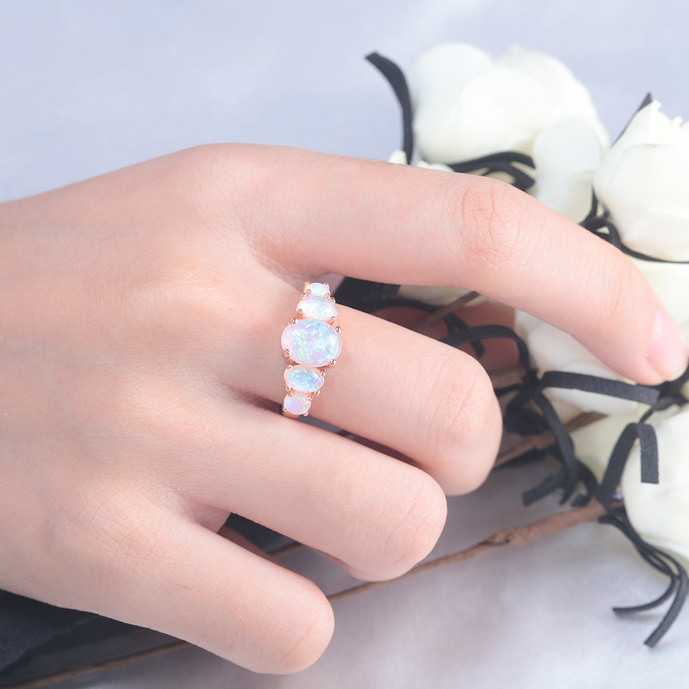 Spiritual Fire Opal Silver Ring - Rings - Pretland | Spiritual Crystals & Jewelry