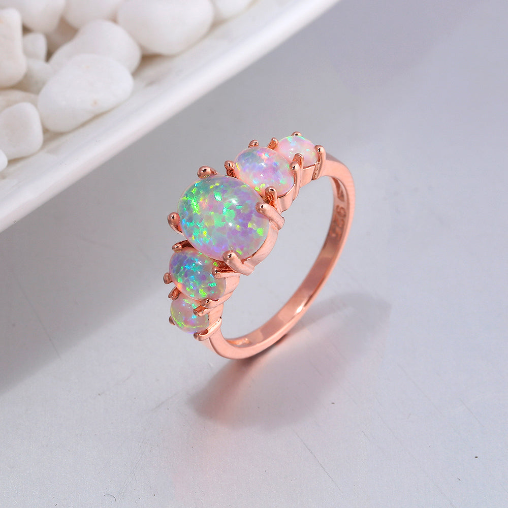 Spiritual Fire Opal Silver Ring - Rings - Pretland | Spiritual Crystals & Jewelry