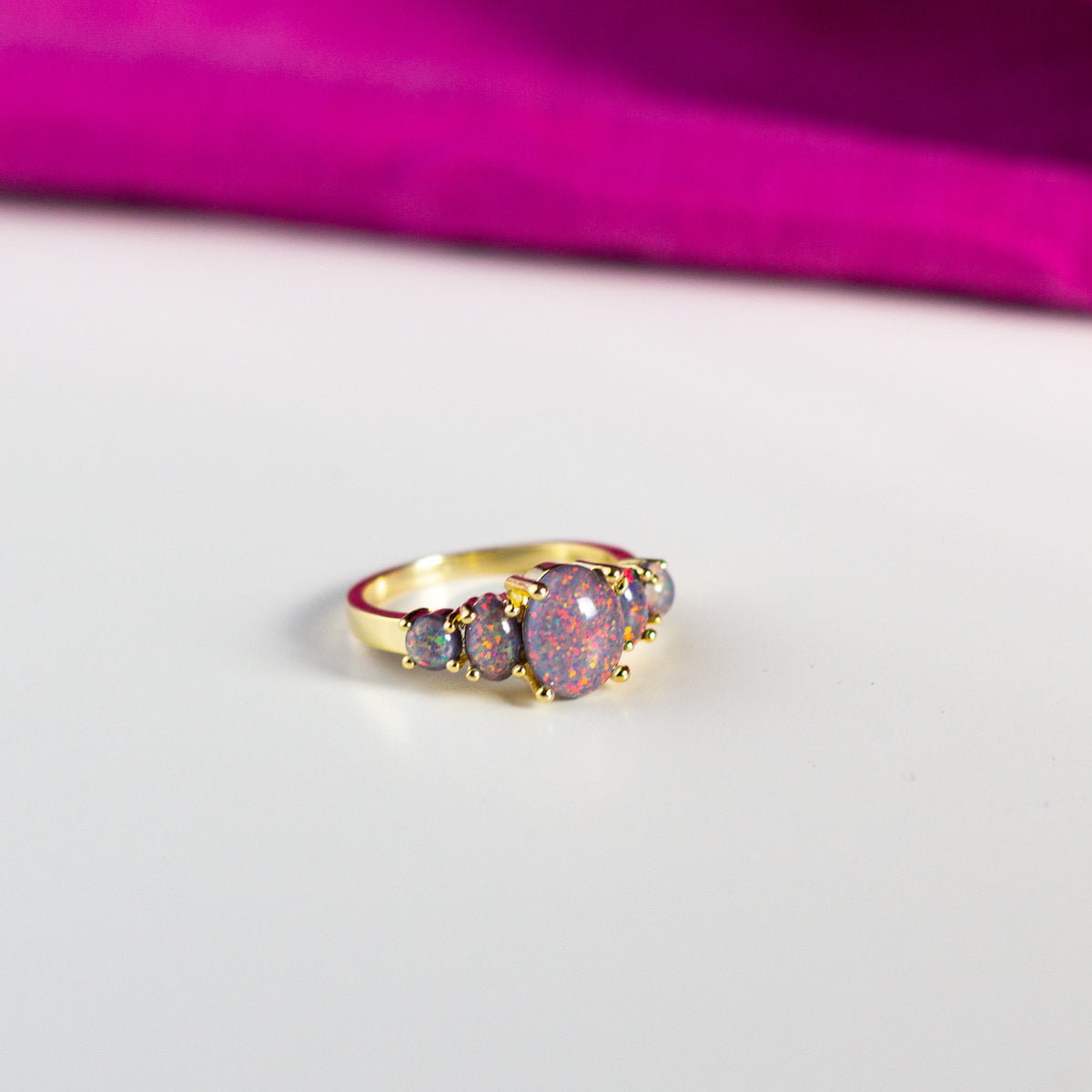 Purple Sky Fire Opal Ring - Rings - Pretland | Spiritual Crystals & Jewelry