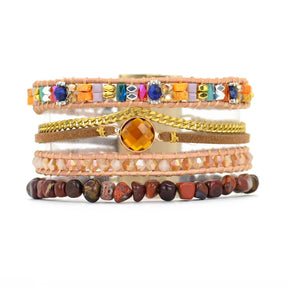 Sunrise Bohemian Cyristal Lapis Bracelet - Small - Wrap Bracelets - Pretland | Spiritual Crystals & Jewelry