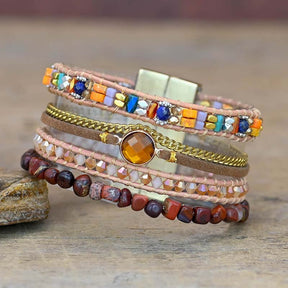 Sunrise Bohemian Cyristal Lapis Bracelet - Wrap Bracelets - Pretland | Spiritual Crystals & Jewelry