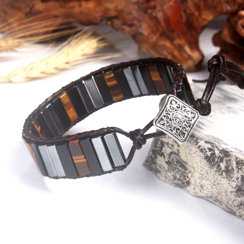 Protective Tiger Eye & Onyx Bracelet - Bracelets - Pretland | Spiritual Crystals & Jewelry