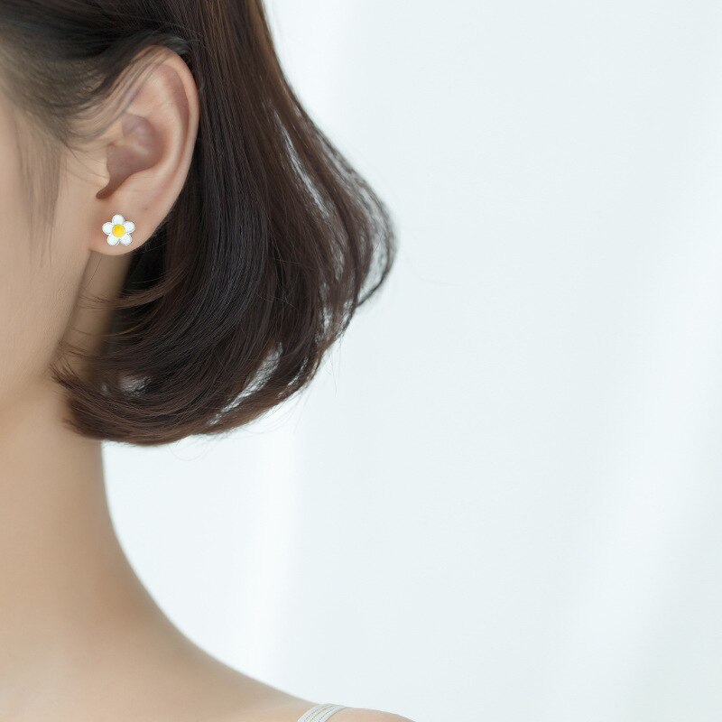 Sweet Daisy 925 Silver Stud Earrings - Stud Earrings - Pretland | Spiritual Crystals & Jewelry