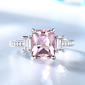 Gorgeous Morganite Sterling Silver Ring - Rings - Pretland | Spiritual Crystals & Jewelry